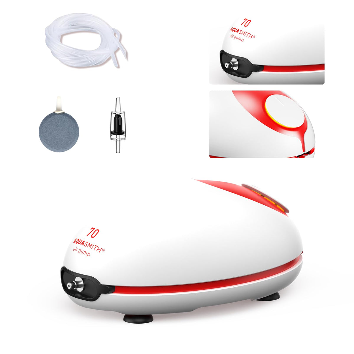 Bomba de aire AQUASMITH 1W ultra silenciosa para acuario, ideal para dormir