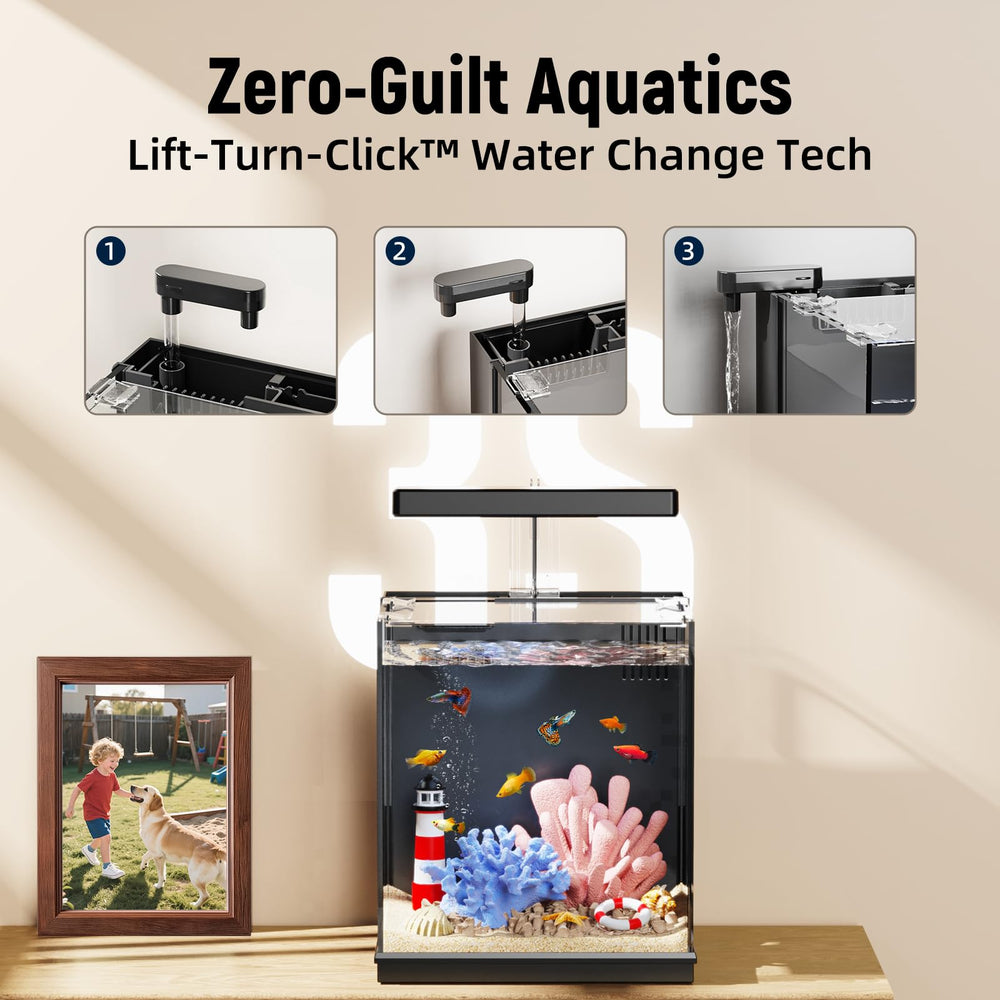AQUASMITH Acuario Betta 2 galones, cambios de agua rápidos y sencillos