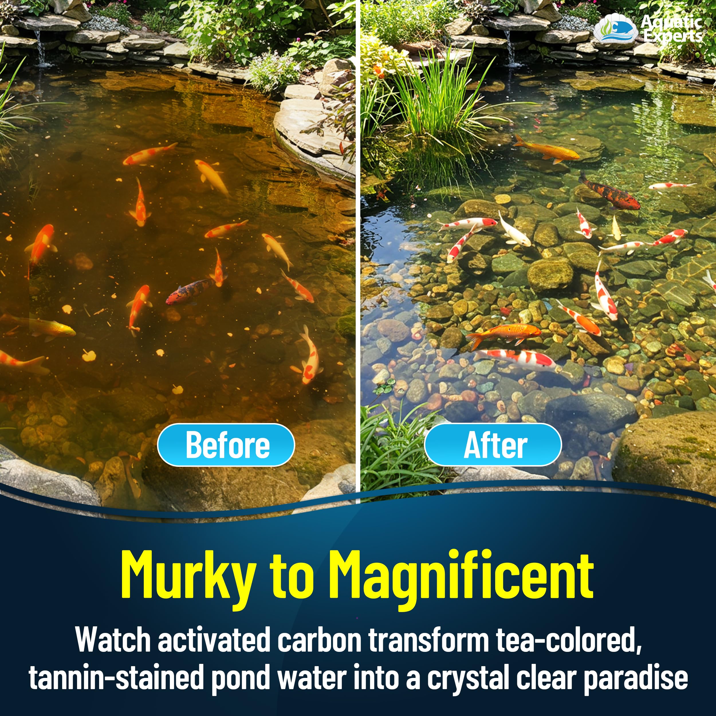 Aquatic Experts almohadilla carbón para filtros mejora la claridad del agua.