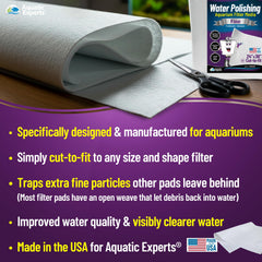 Aquatic Experts: corte a medida de la almohadilla para adaptarse al filtro.
