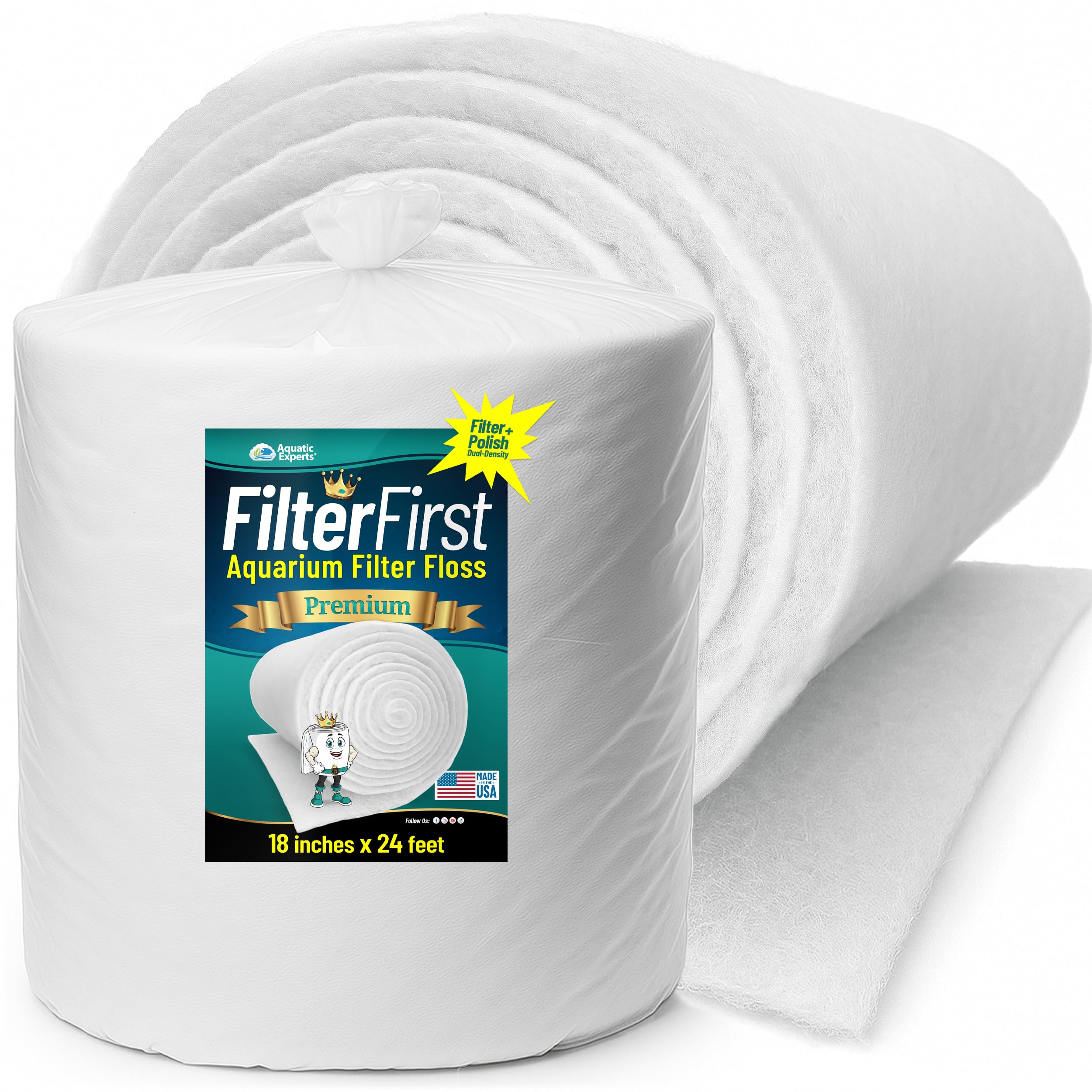 Aquatic Experts Fieltro de filtro dos-capas para agua clara, mejora visual de la claridad