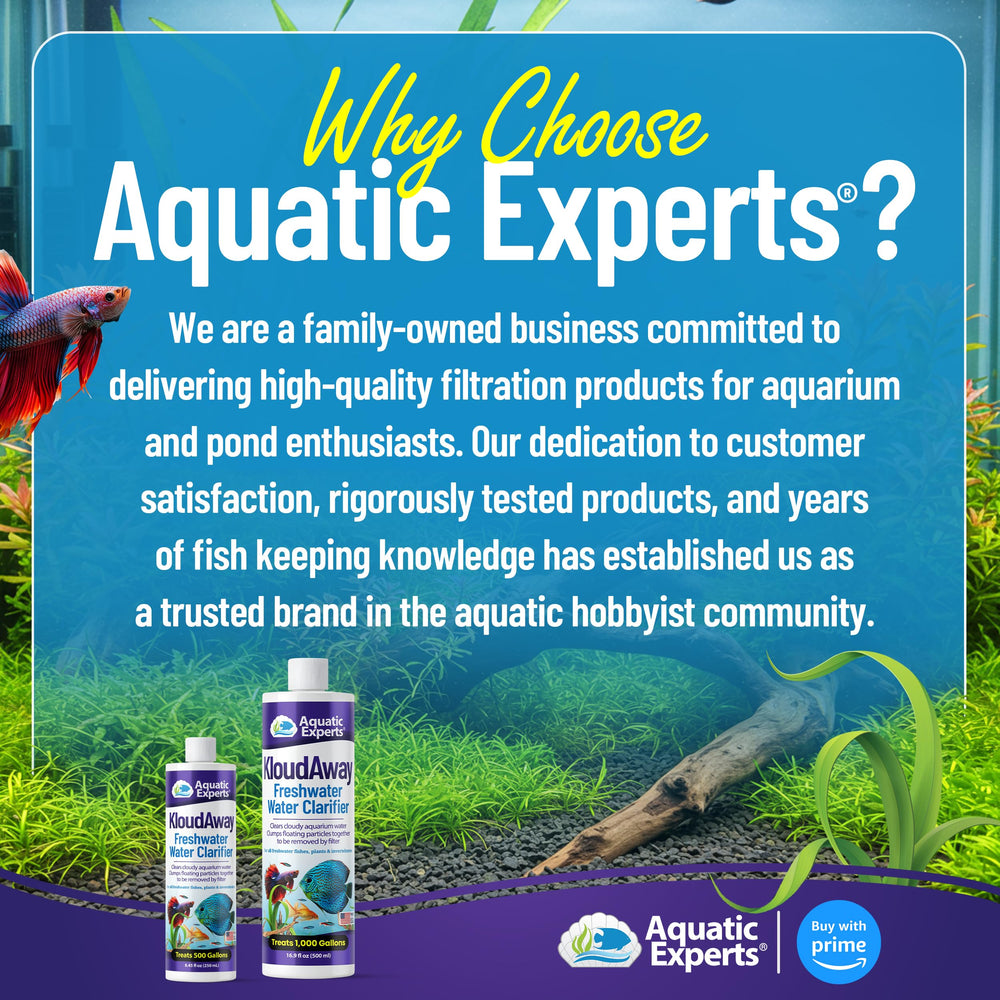 Aquatic Experts KloudAway agua cristalina en acuario.