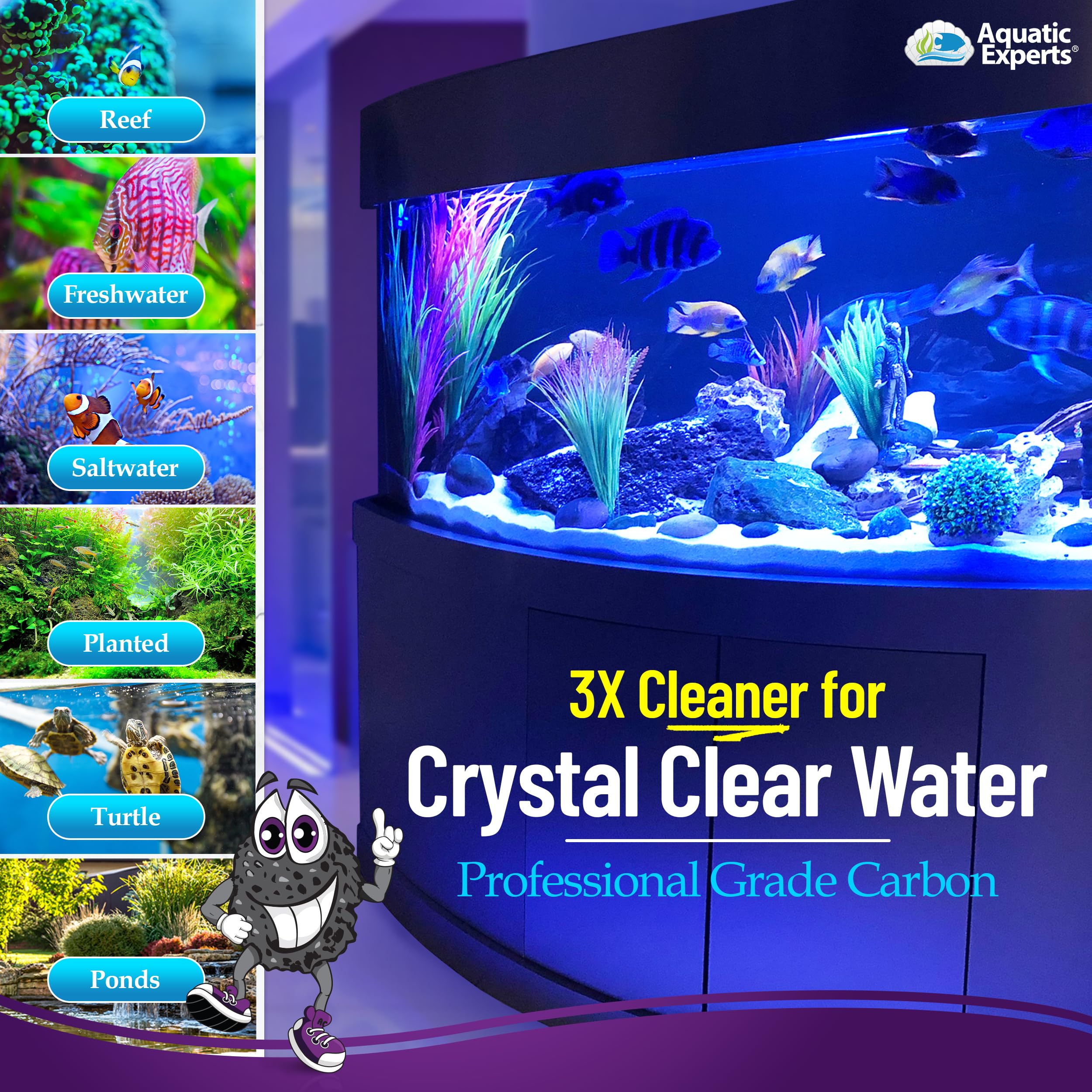 Aquatic Experts bolsa incluida reutilizable para filtrar con el carbón.