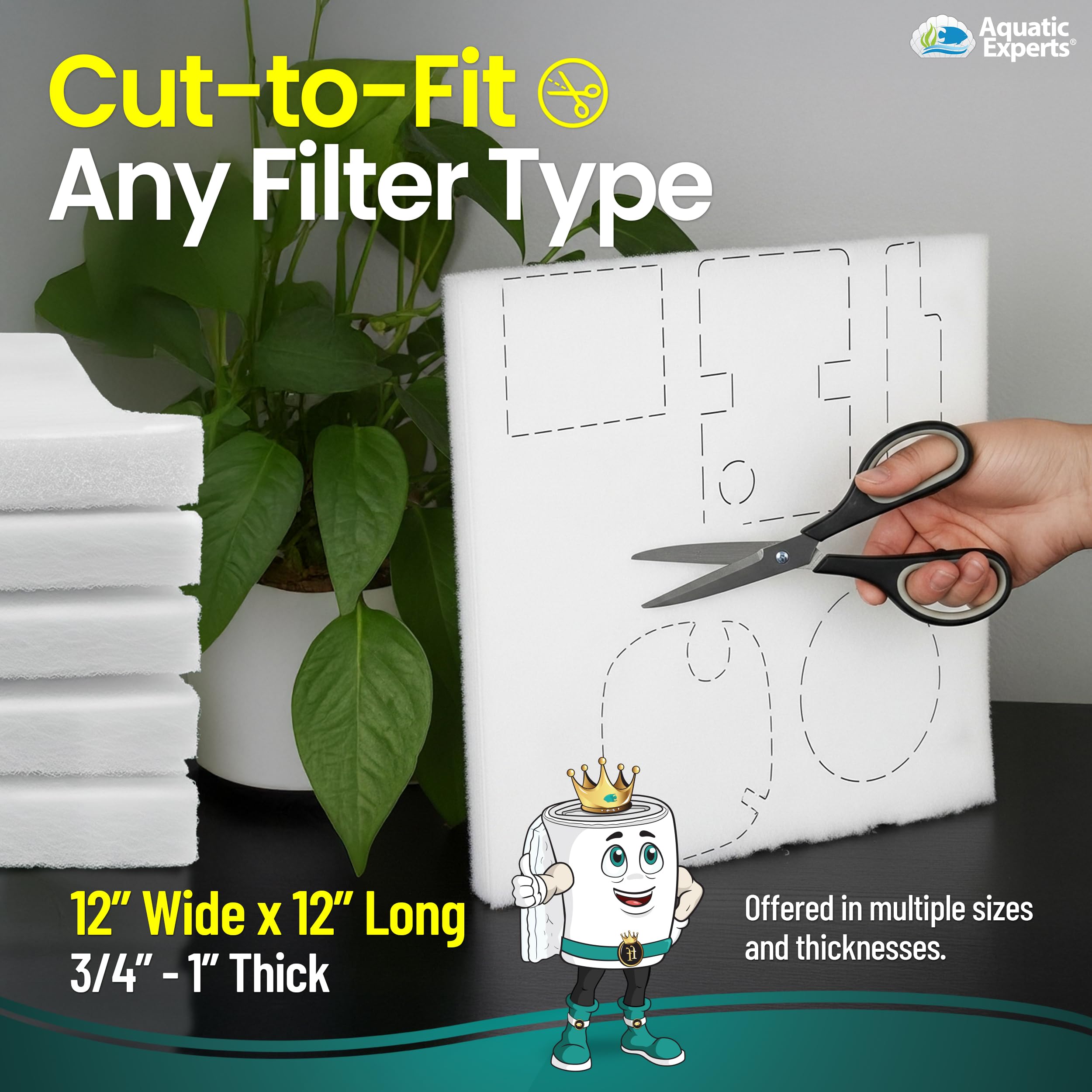 Pad filtrante para acuario Aquatic Experts, compatible con múltiples sistemas.