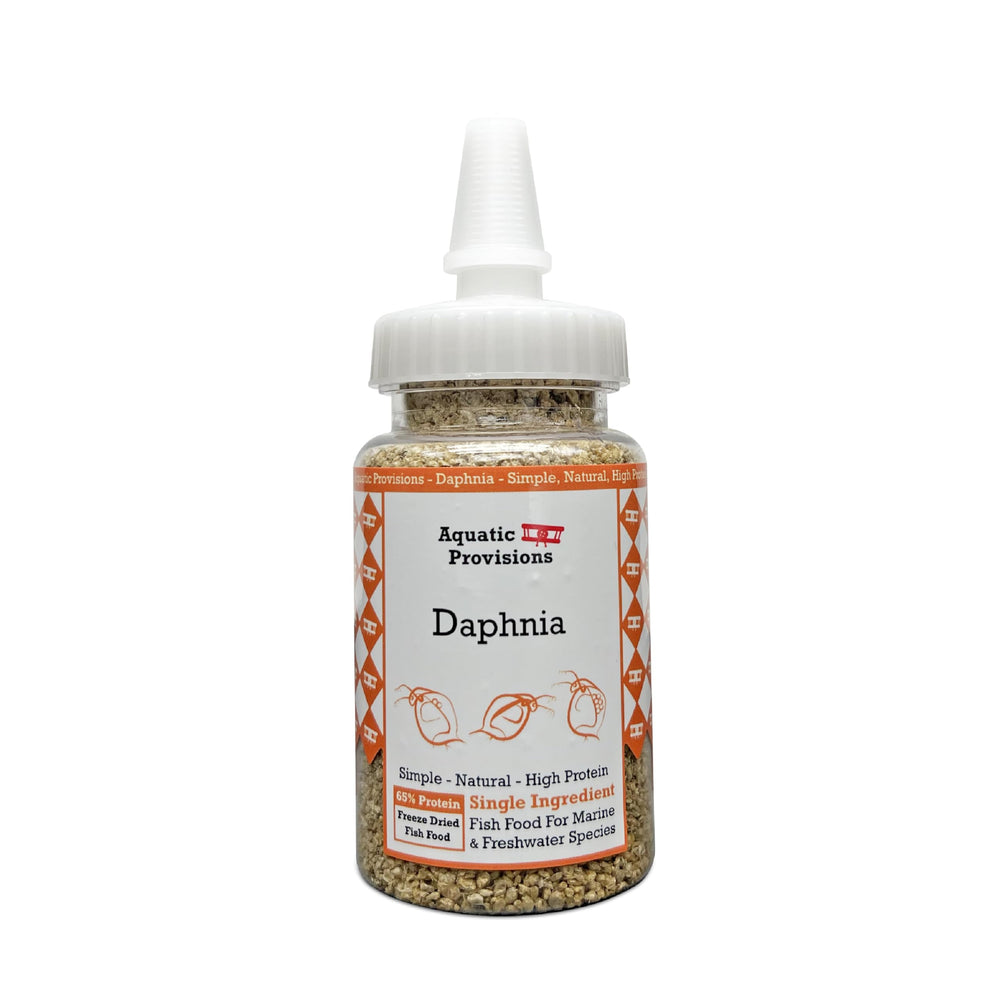 Aquatic Provisions Daphnia seco en botella, alimento listo para peces.