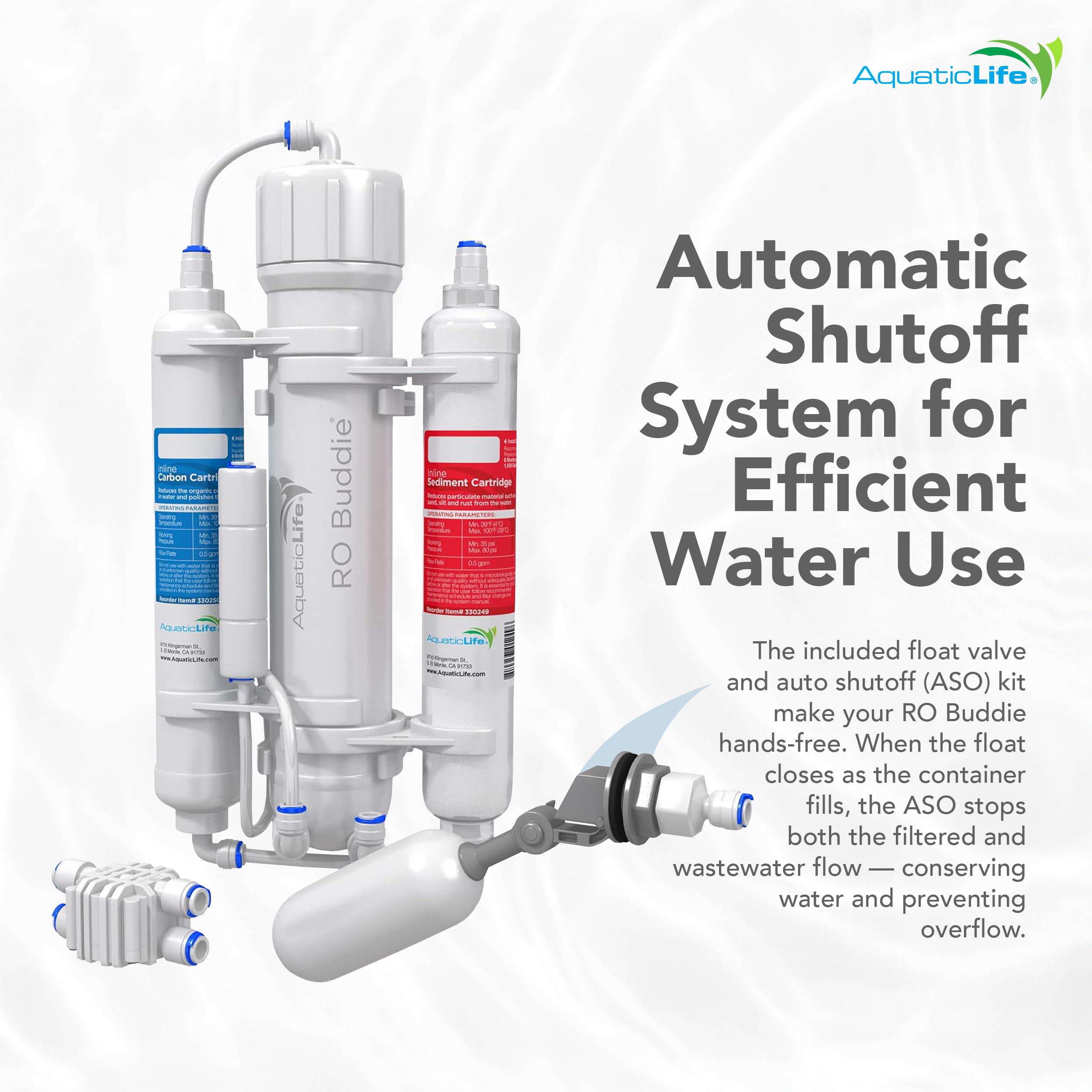 Aquatic Life RO Buddie en uso para hidroponía con agua lista para riego.