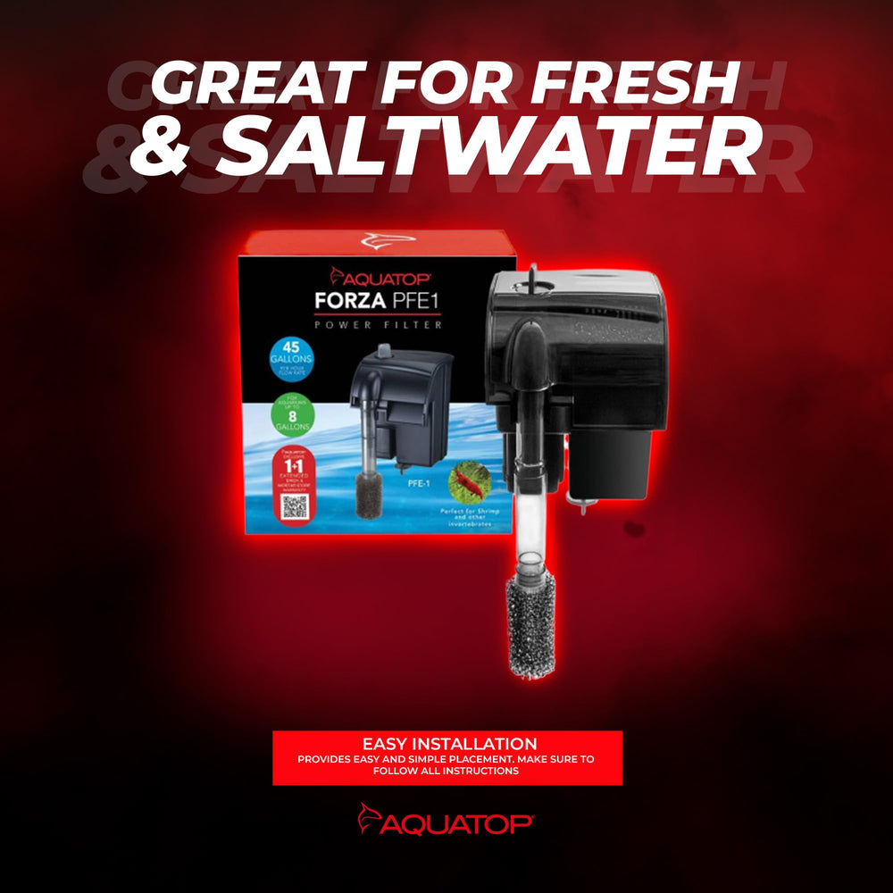Filtración clara y estable del Aquatop Forza para agua dulce o salada.