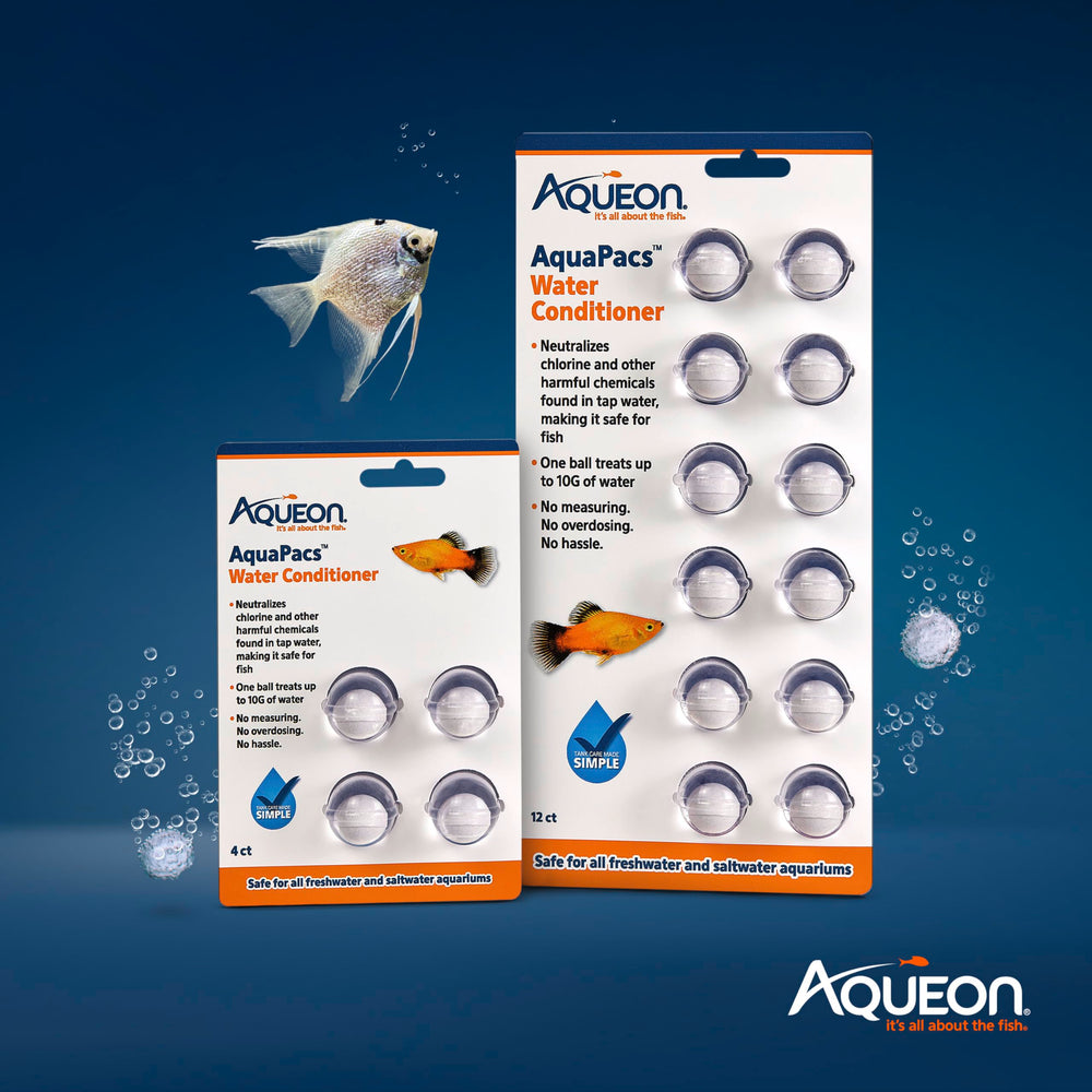 Aqueon AquaPacs agua clorada neutralizada lista para peces.