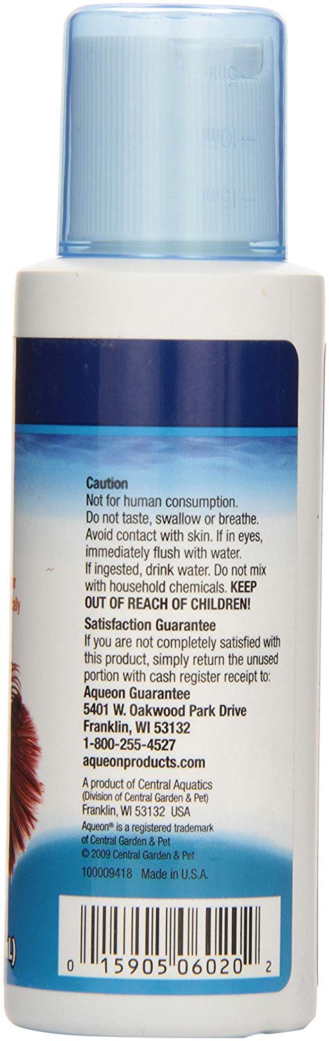 Aqueon Betta Bowl Plus, botella de 4 onzas, facilita agua segura para peces betta durante cambios.