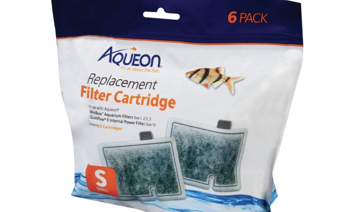 Aqueon cartucho filtrante pequeño, imagen 1: mejora la claridad del agua con carbón activado.