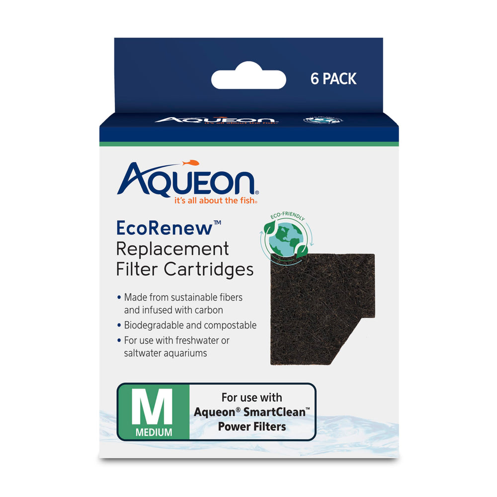 Aqueon EcoRenew cartuchos de filtración medio para acuarios, mejora la purificación del agua