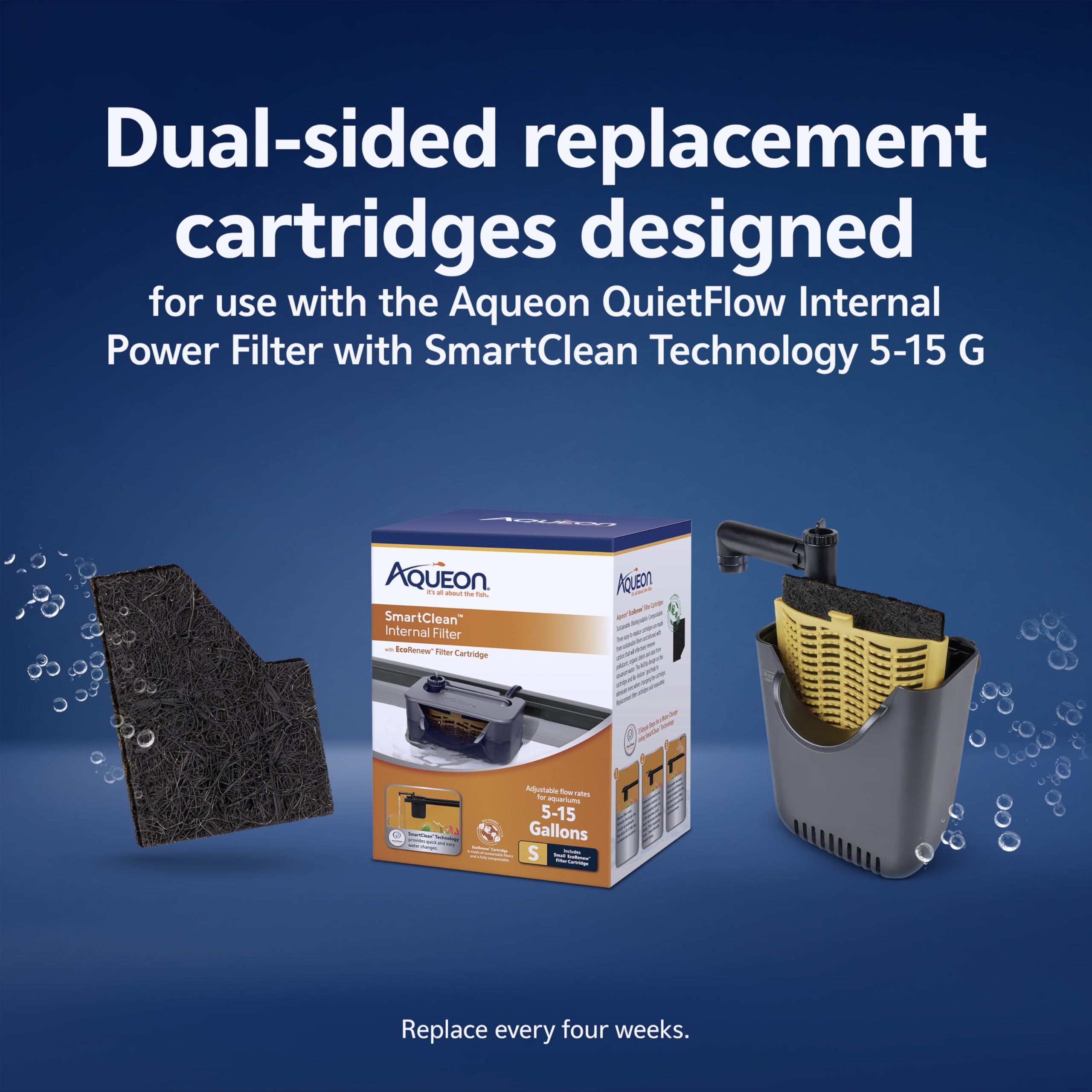 Compatible con filtro interno QuietFlow 15 G para filtración efectiva
