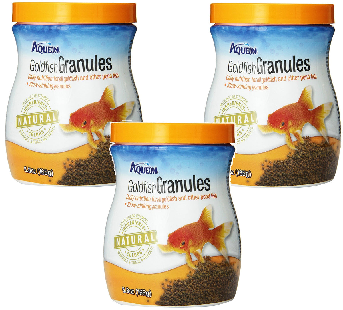 Aqueon granulos oro para pez dorado en frasco, nutrición diaria.