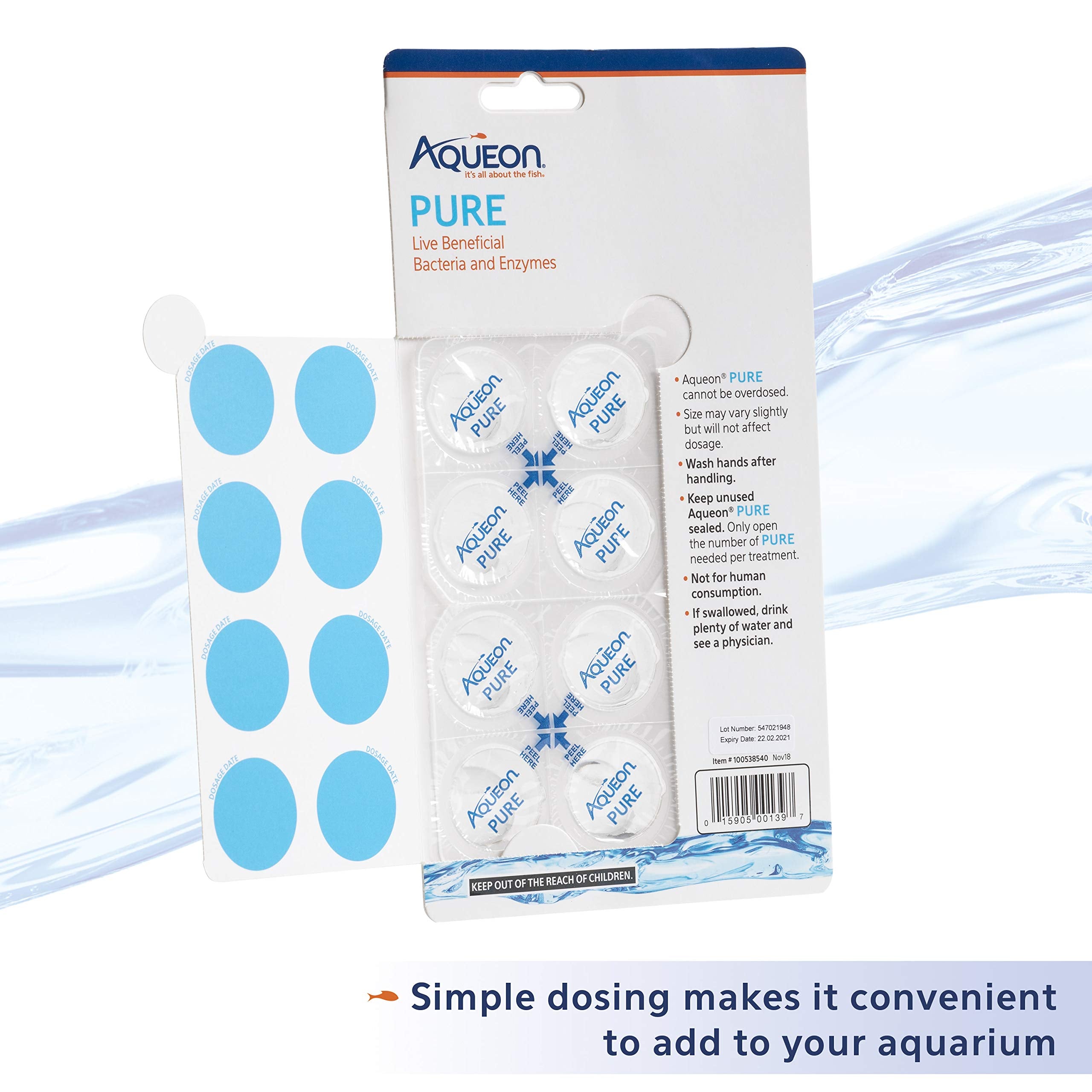 Aqueon Pure: bacterias en superficies del acuario descomponiendo desechos.