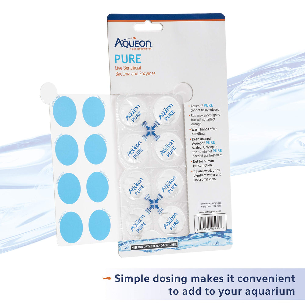 Aqueon Pure: bacterias en superficies del acuario descomponiendo desechos.