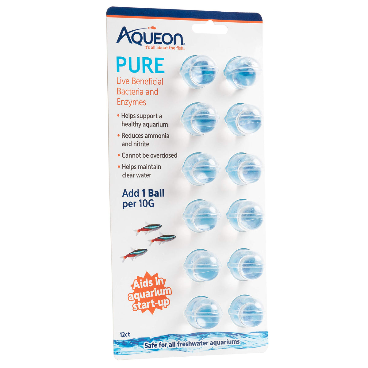 Aqueon Pure: gel de dosis fácil con bacterias vivas para equilibrio biológico.