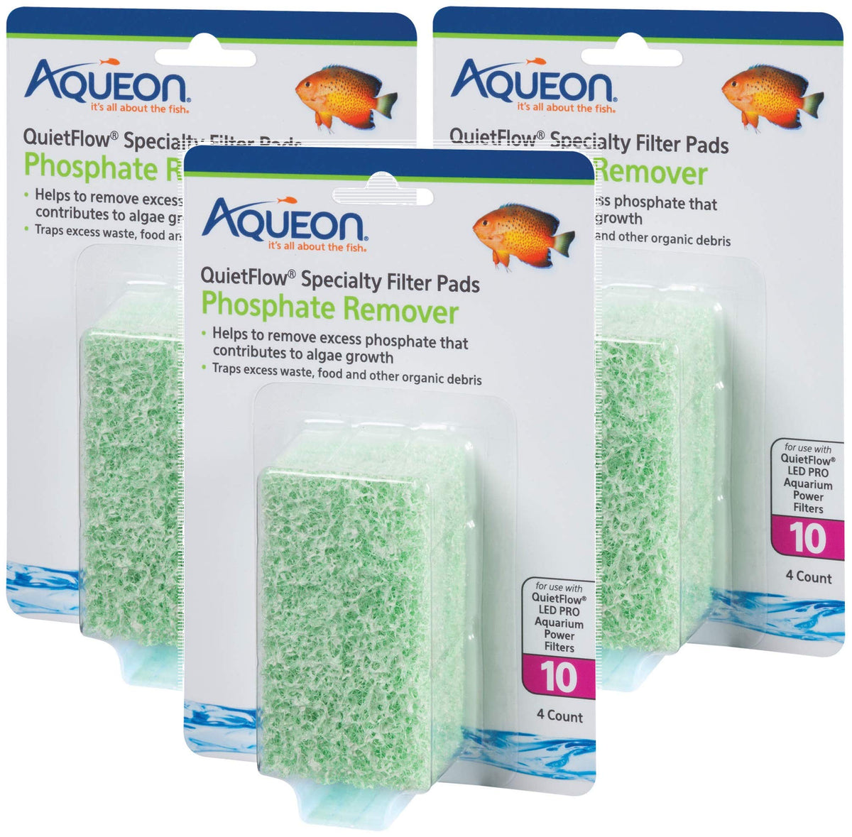 Aqueon QuietFlow: almohadillas eliminadoras de fosfato que reducen algas en el acuario