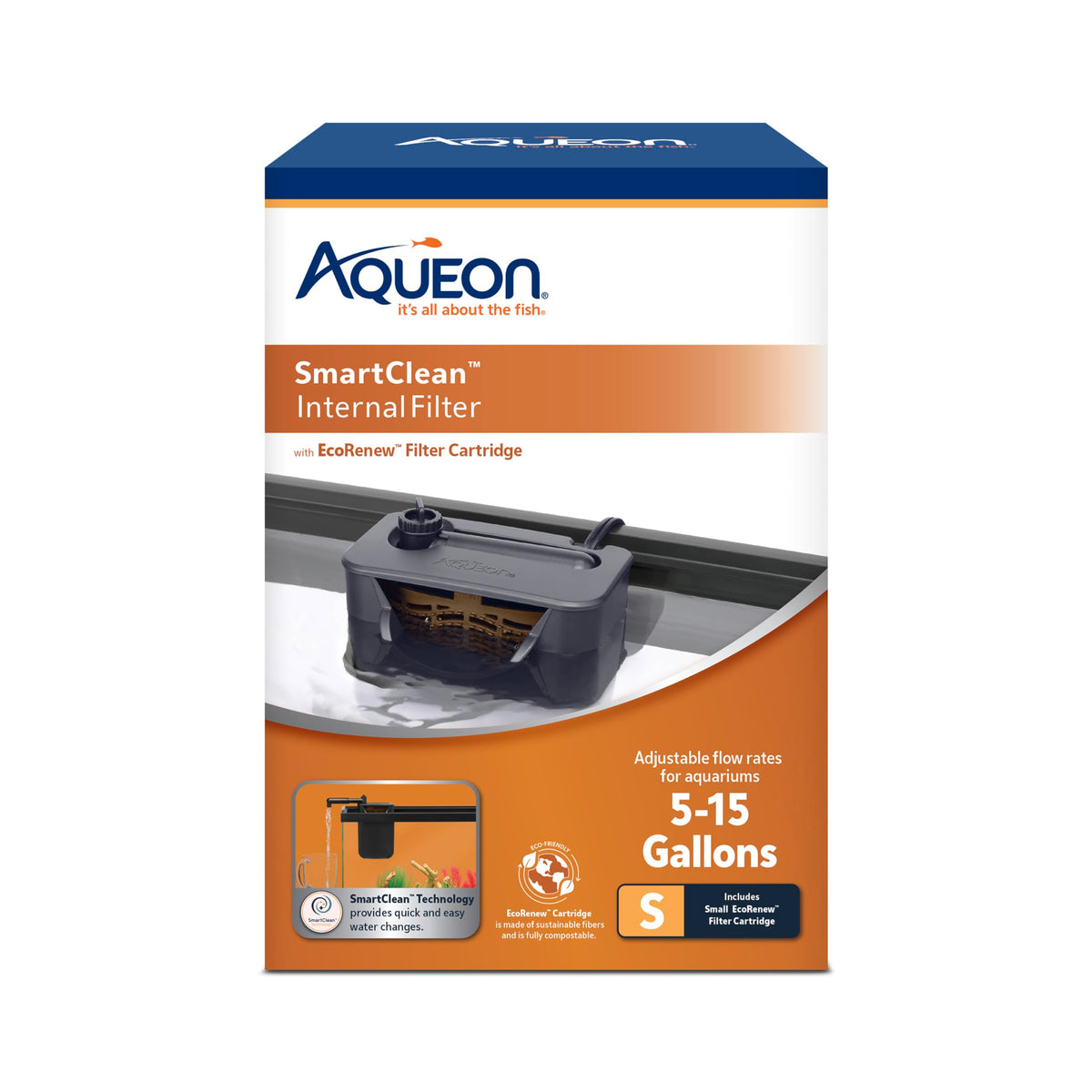 Aqueon QuietFlow con boquilla de ajuste, control de caudal para acuario