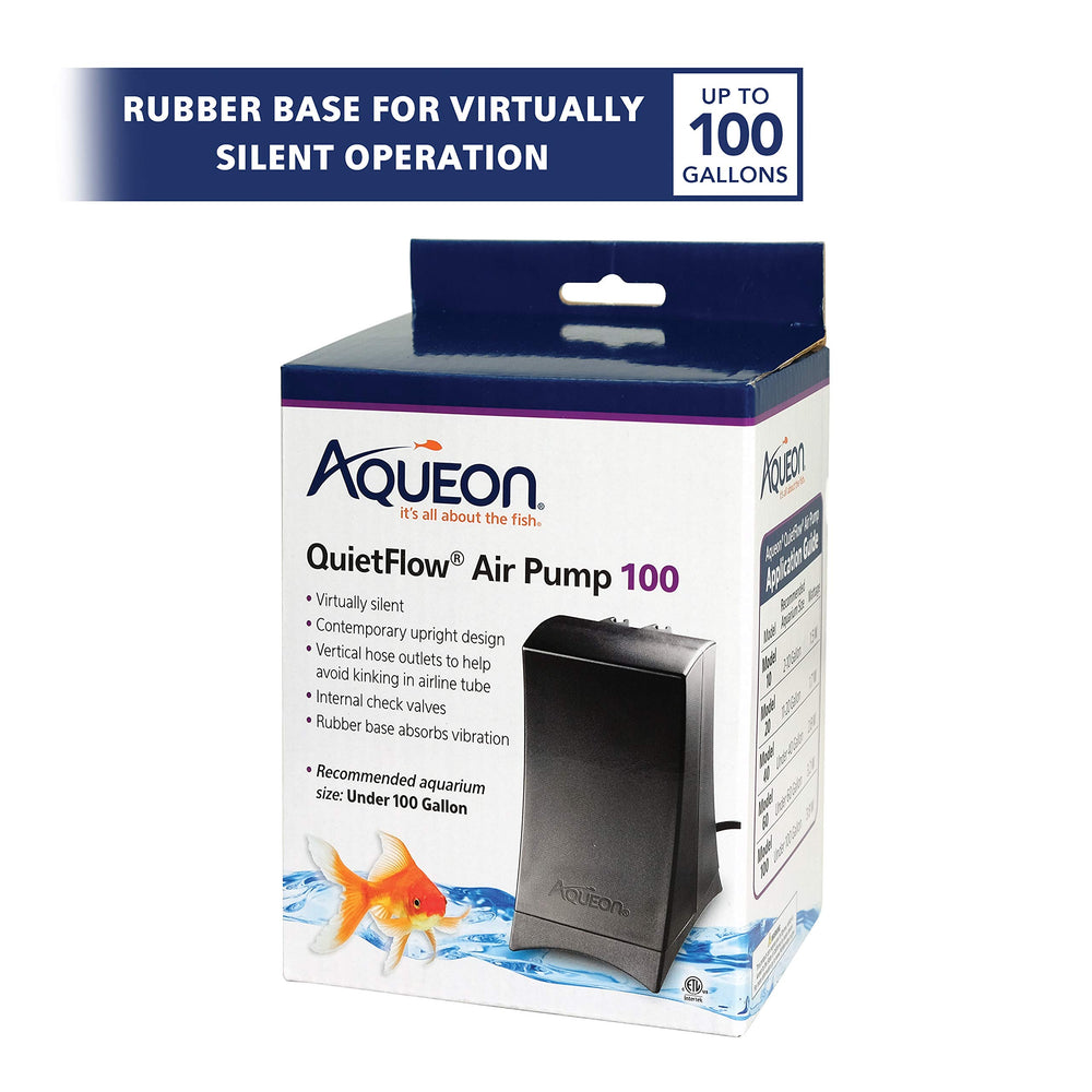 Diseño vertical de Aqueon QuietFlow evita que la manguera se doble