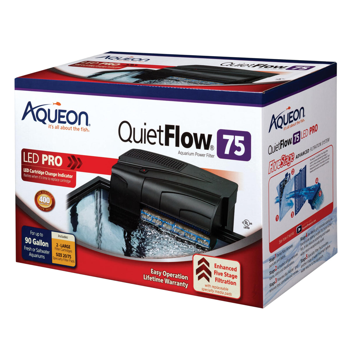 Aqueon QuietFlow: filtro de acuario con flujo estable de 400 galones por hora