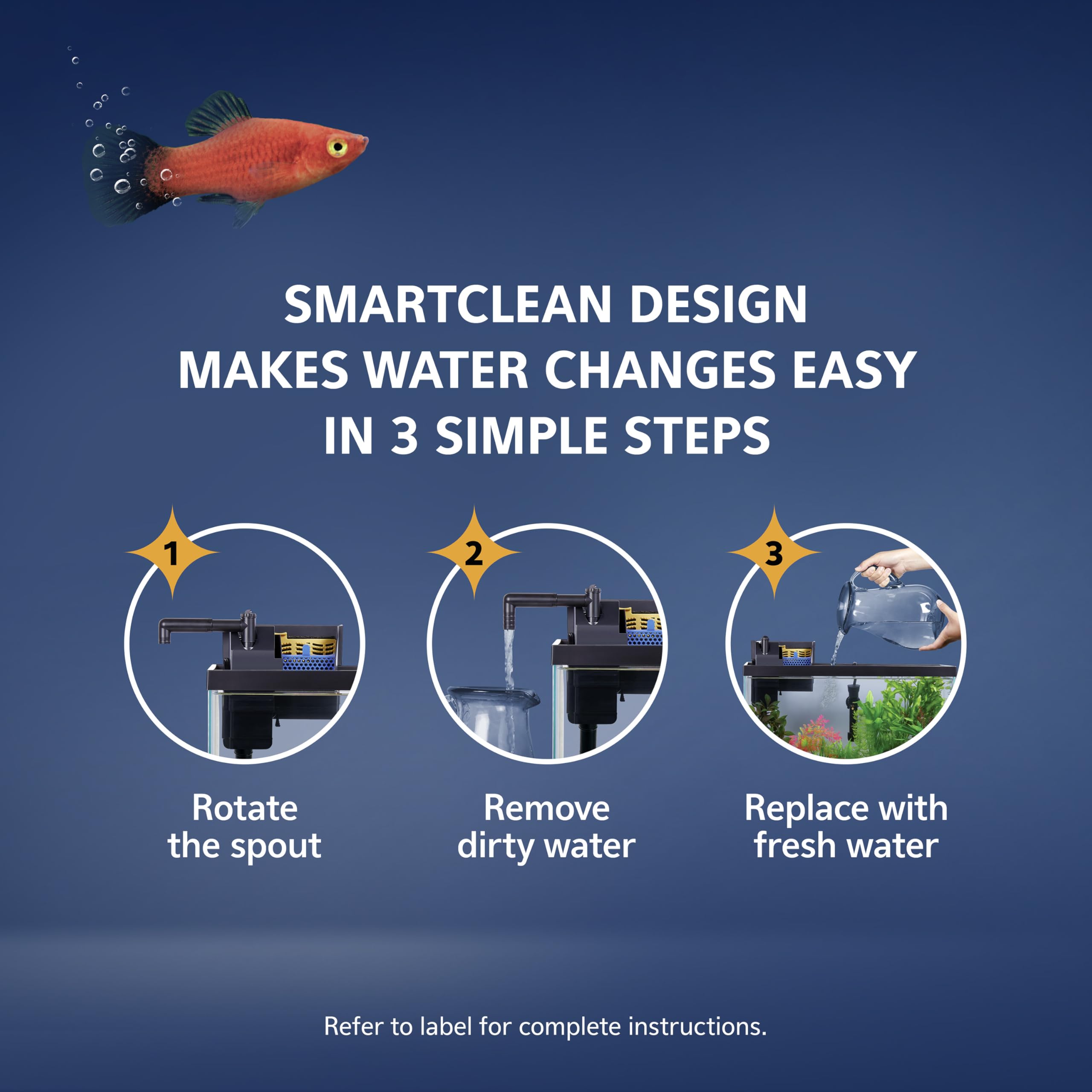 Aqueon SmartClean apto para acuarios de 30-50 galones.