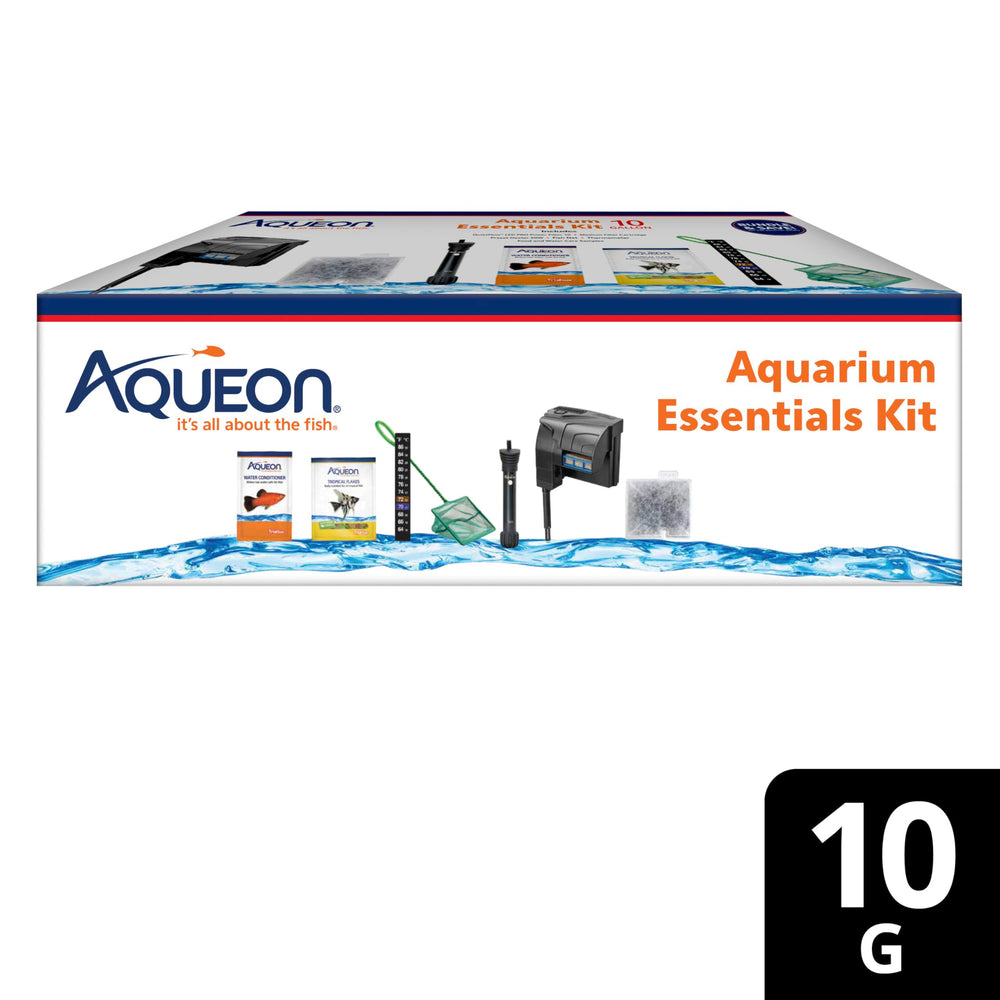 Muestras de alimento y cuidado del agua para empezar en Aqueon 10 galones.