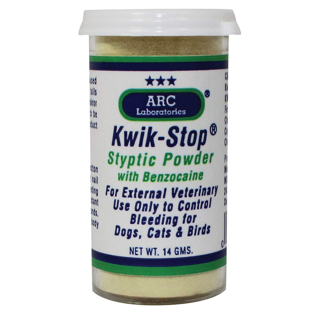 ARC International Kwik-Stop, empaque frontal, ayuda a detener sangrado de uñas en mascotas.