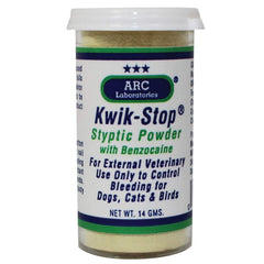 ARC International Kwik-Stop, empaque frontal, ayuda a detener sangrado de uñas en mascotas.