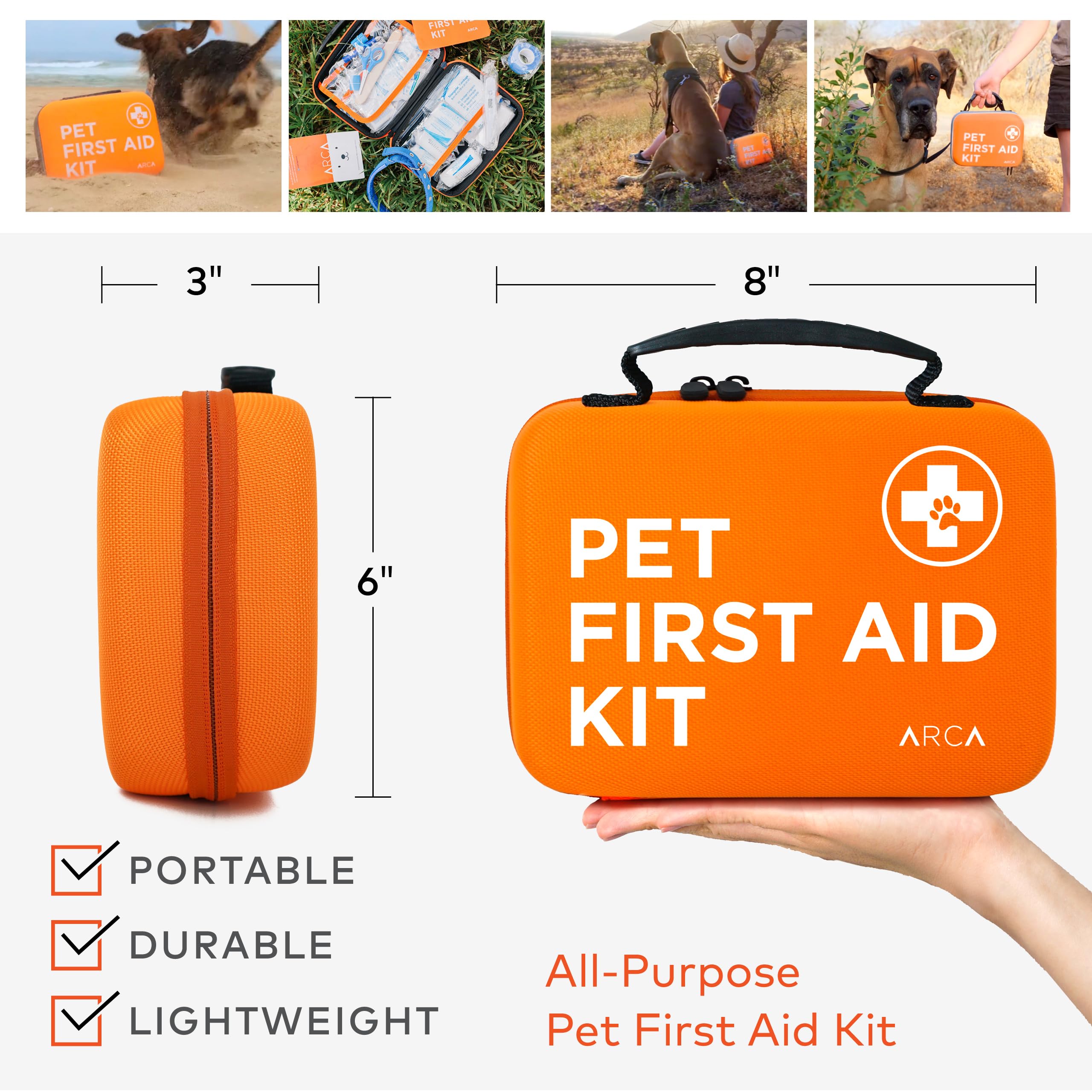 ARCA PET accesorios camping para mascotas, kit portátil de primeros auxilios
