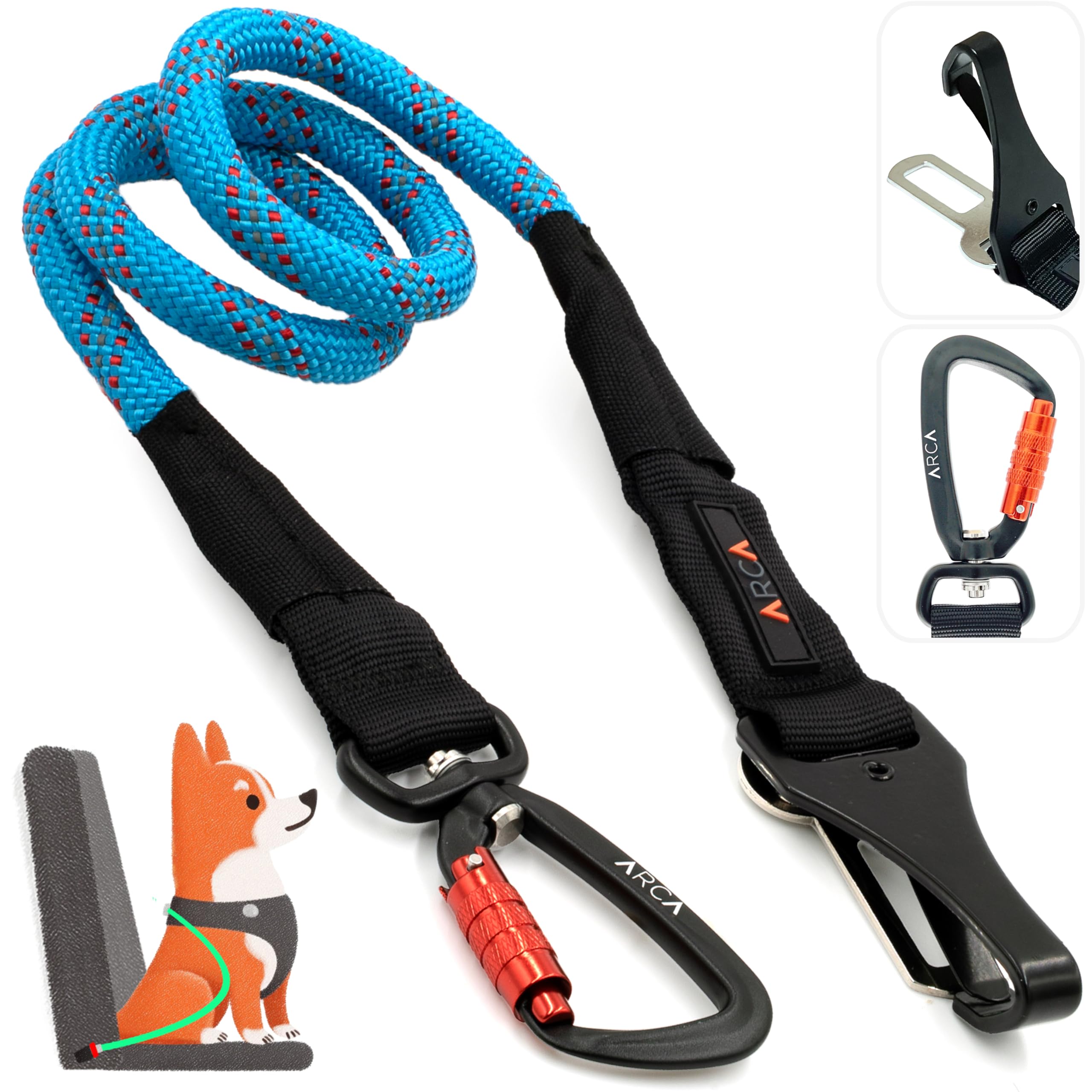 ARCA PET cinturón para perro con giro 360° para viajes más seguros
