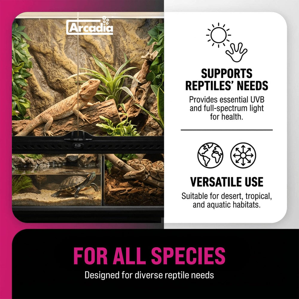 Lámpara 14% UVB de Arcadia T5, ideal para especies desérticas