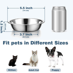 Arespark cuencos gato acero inoxidable 14 cm, apilables para ahorro de espacio.