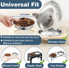 Arespark cuenco gato acero inoxidable 14 cm, diseño poco profundo facilita la comida sin presión en bigotes.