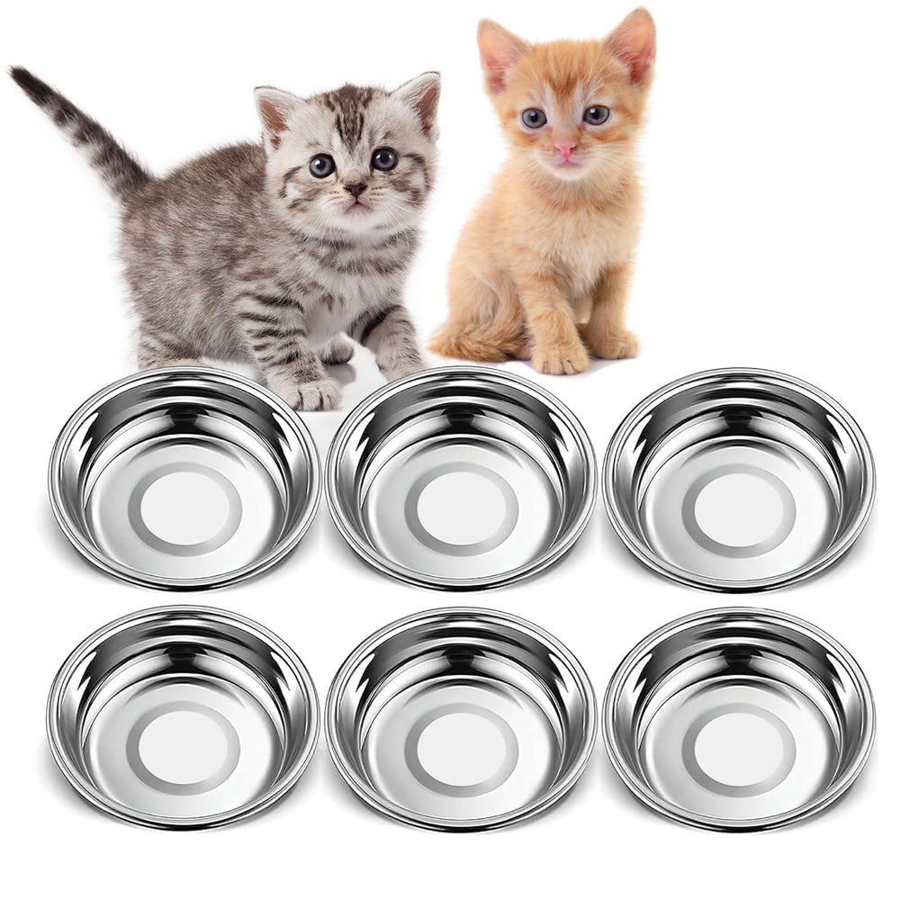 Arespark cuenco gato acero inoxidable 14 cm, vista frontal, fácil de limpiar y duradero para interiores.