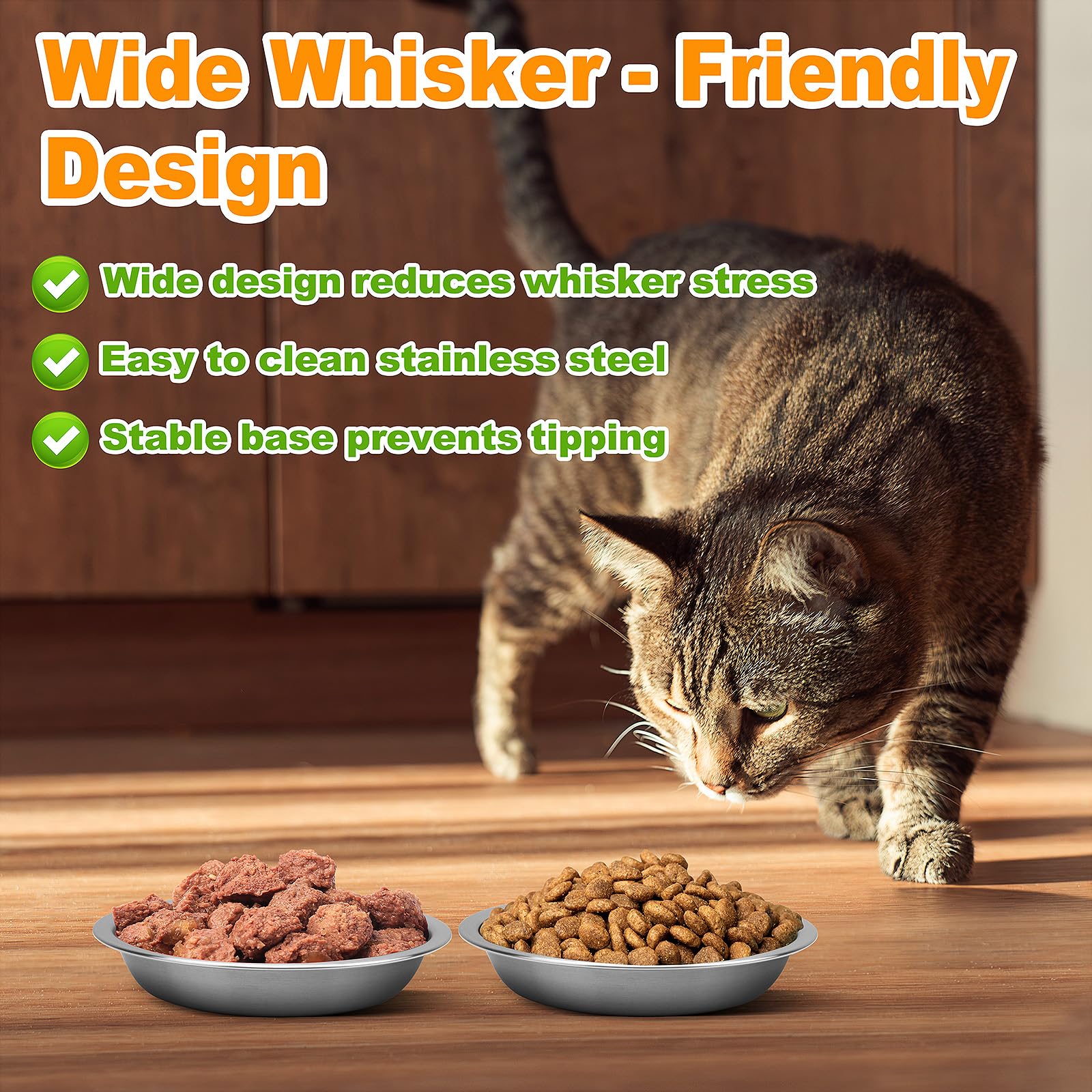 ARGCONNER diseño sin bigotes para gatos, reduce fatiga durante la comida.