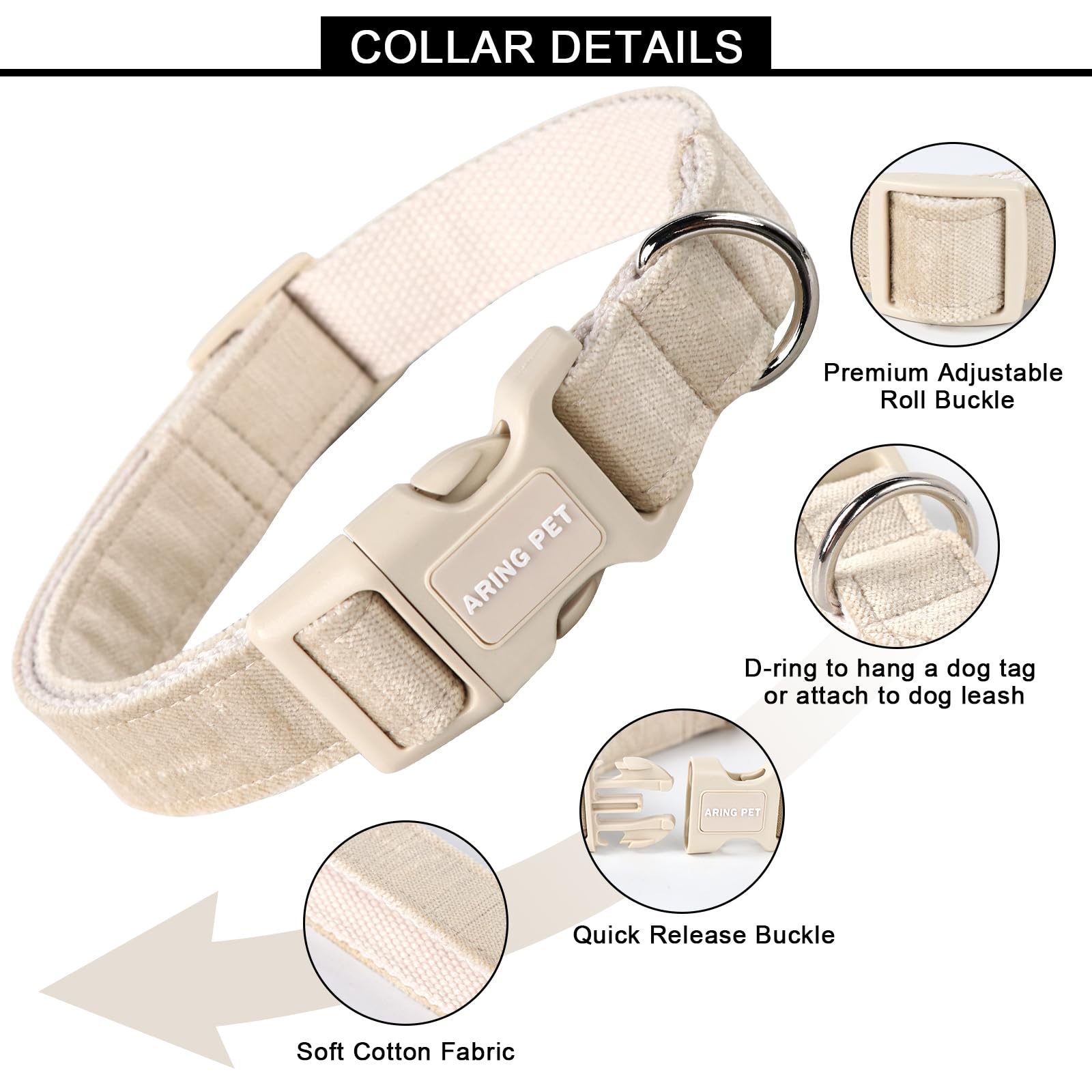 Collar ARING PET con cierre de liberación rápida para mayor seguridad.