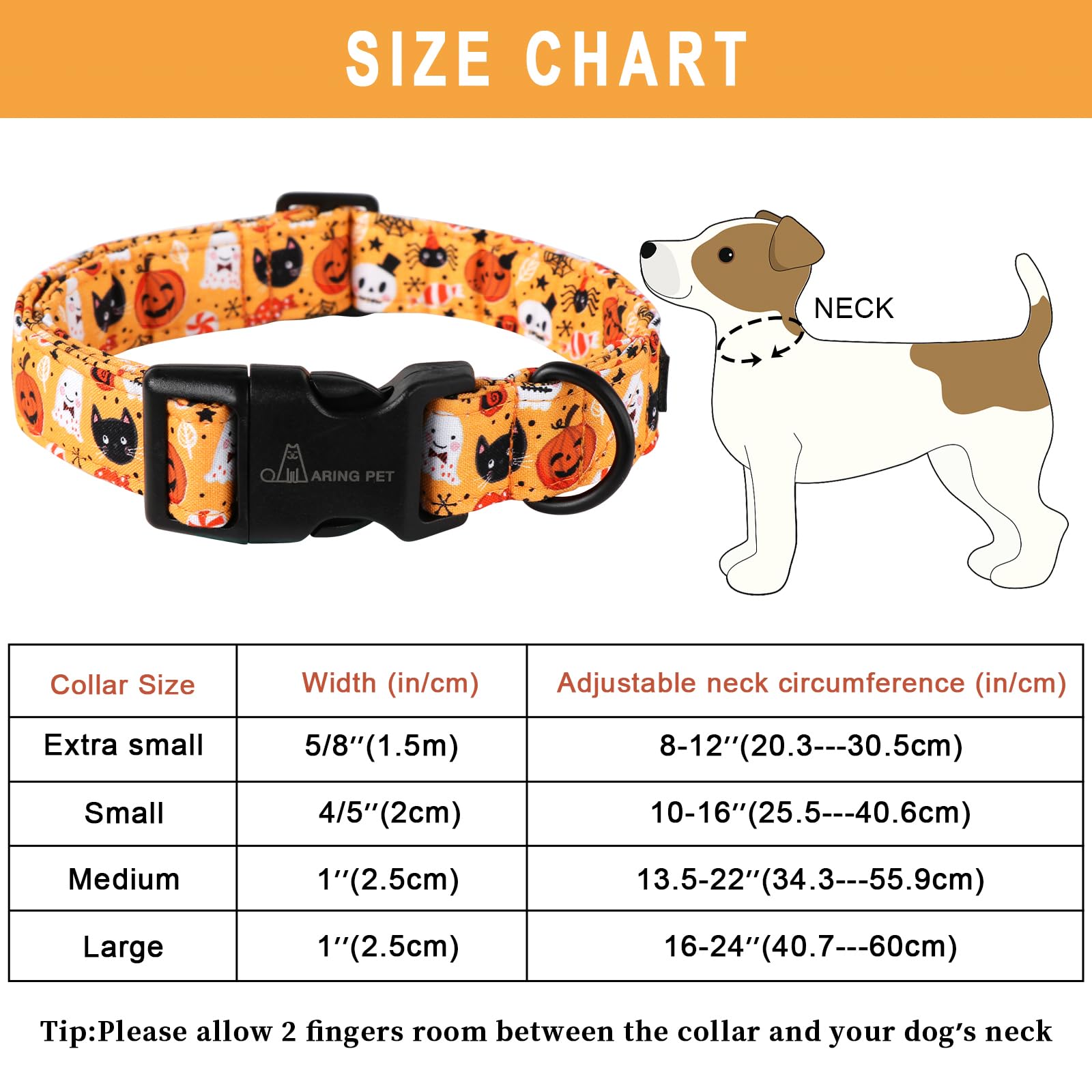 Collar Aring Pet Dibujo Halloween, ideal para sesiones de fotos y fiestas.