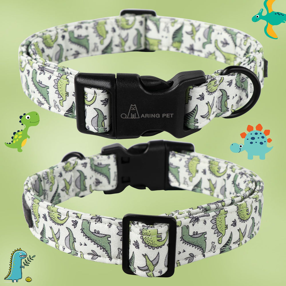 collar dinosaurio aring pet de algodón suave cuida la piel del perro.
