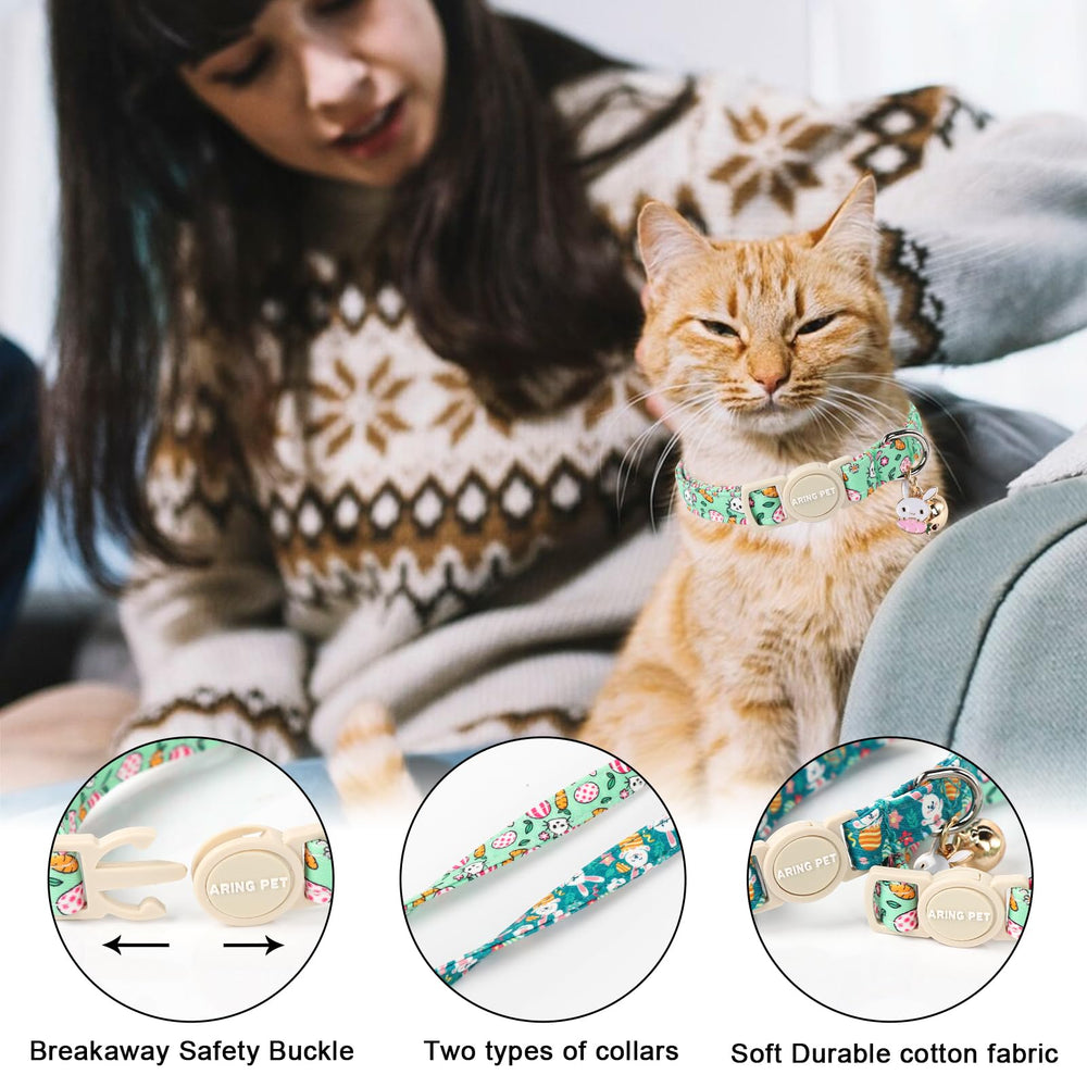 Cierre de seguridad ajustable en collar Aring Pet para gatos.
