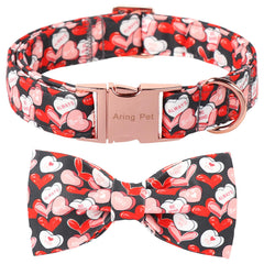 Collar ARING PET con lazo corazón negro para paseos elegantes