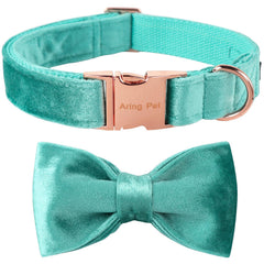 Aring Pet collar con lazo de terciopelo desmontable para salidas con estilo
