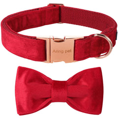 Aring Pet collar con lazo de terciopelo suave para paseos diarios.