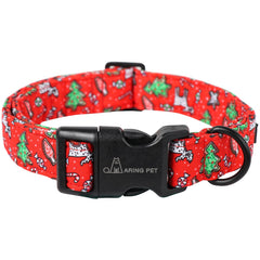 Aring Pet collar navidad frente: estilo festivo y confort para tu perro.