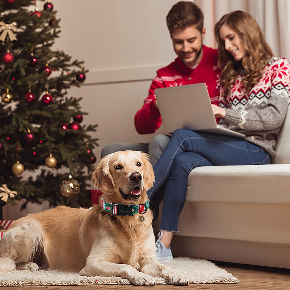 Aring collar navidad para perros con algodón suave cuida la piel.
