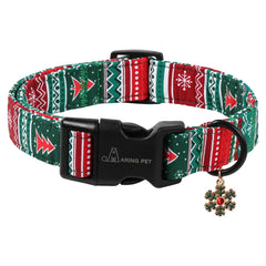 Collar navideño para perros Aring con cascabeles, ideal para fotos festivas.