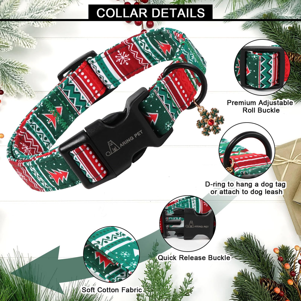Aring collar navidad para perros con cierre rápido para paseos cómodos.