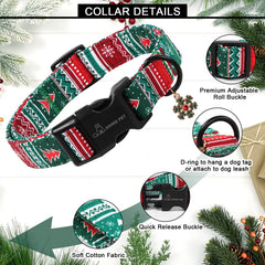Aring collar navidad para perros con cierre rápido para paseos cómodos.