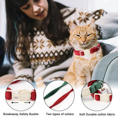 Collar navideño Aring pet para gatos, ligero y cómodo para uso diario.
