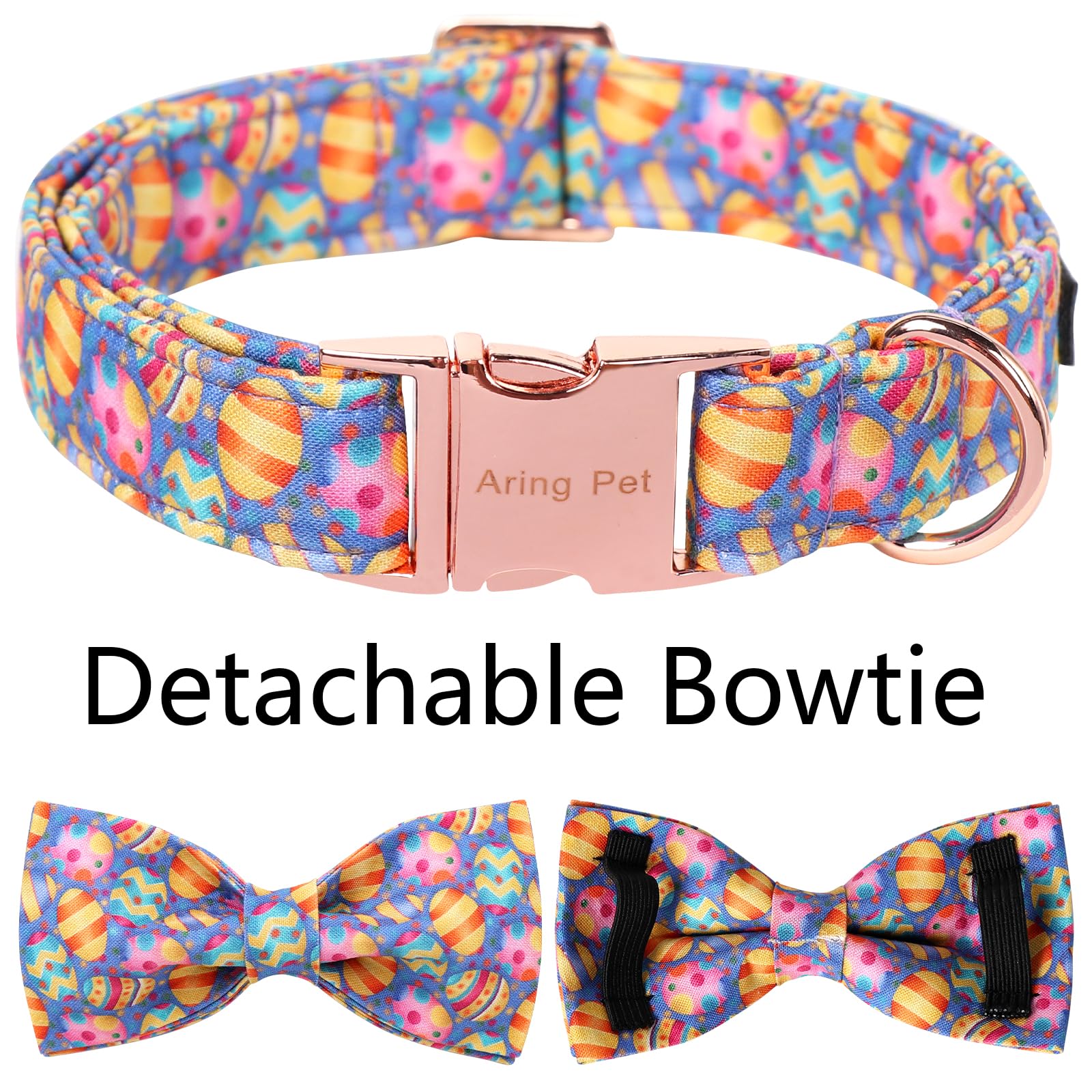 Collar de Pascua Aring Pet con anilla en D para placa y correa