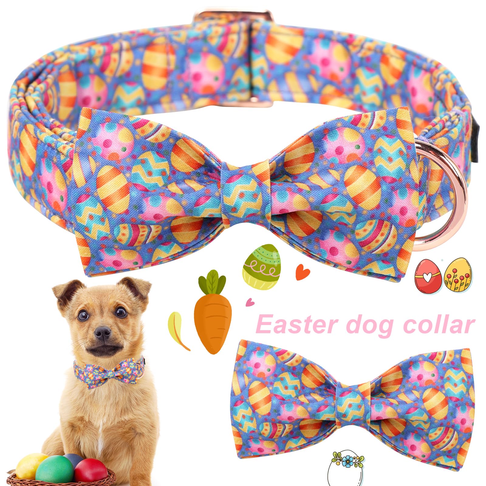 Aring Pet collar de Pascua con hebilla de metal resistente y ajuste cómodo